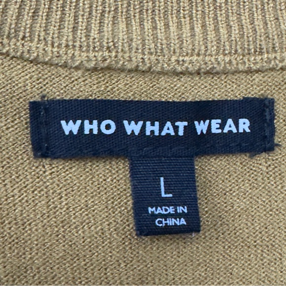 Who What Wear Mustard Ruffle Sleeve Cardigan Knit Top Size L - Picture 3 of 6